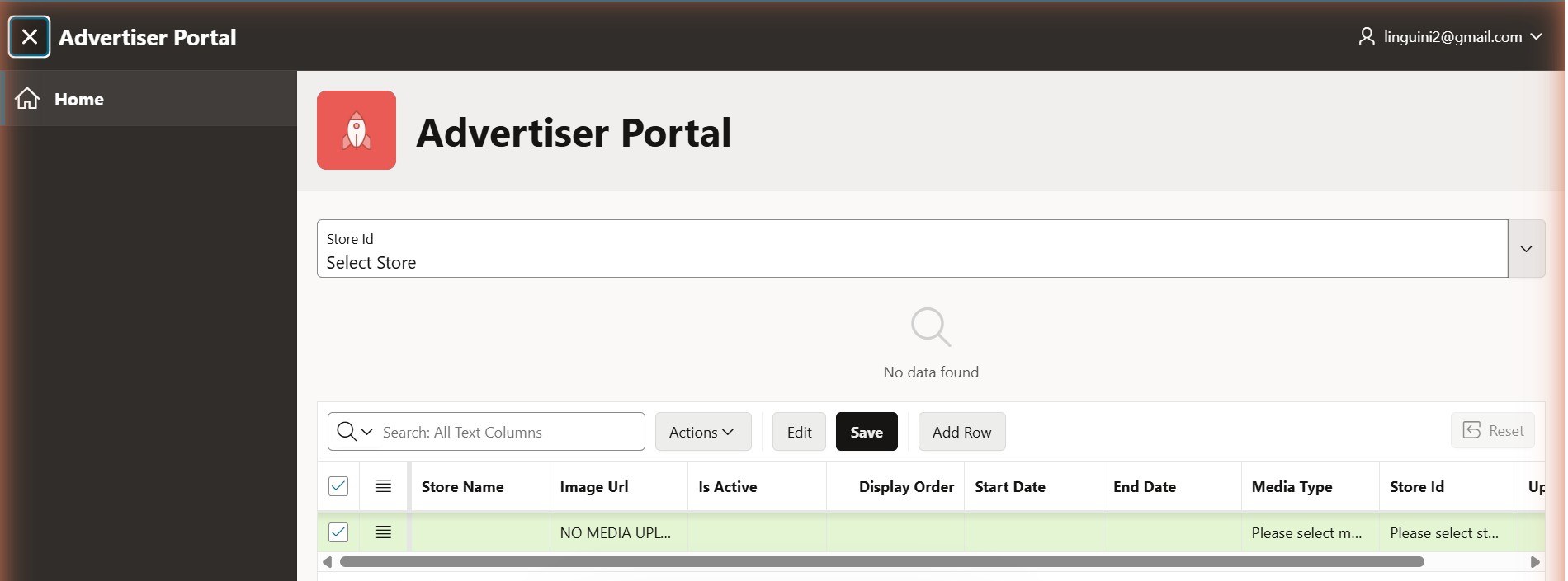 Gamila Zone advertiser portal dashboard